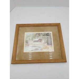 Cabin Print,  Jon Crane 1988 Watercolor Framed and Matted